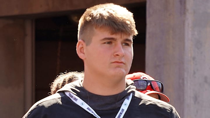 Oct 5, 2024; Columbus, OH, USA; Glass of 2026 Miami Trace offensive lineman Adam Guthrie Oct 5, 2024; Columbus, OH, USA; Glass of 2026 Miami Trace offensive lineman Adam Guthrie