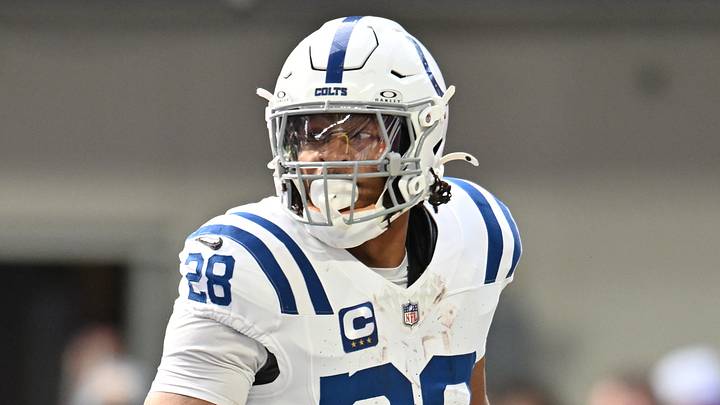 Indianapolis Colts running back Jonathan Taylor (28) looks on