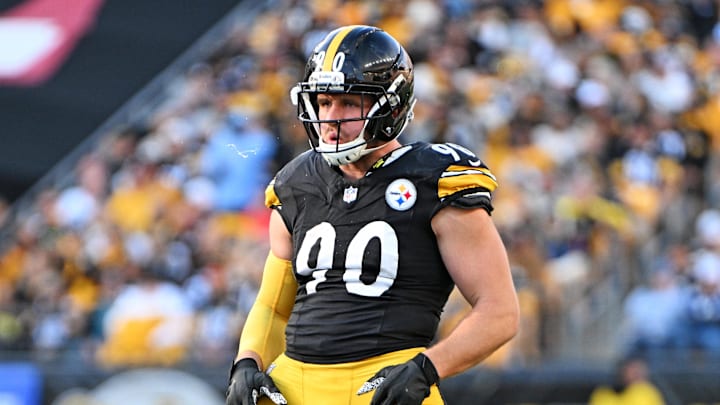 Nov 2, 2025; Pittsburgh, Pennsylvania, USA; Pittsburgh Steelers linebacker T.J. Watt (90) warms up at the start of the third quarter against the Indianapolis Colts at Acrisure Stadium. Mandatory Credit: Barry Reeger-Imagn Images Nov 2, 2025; Pittsburgh, Pennsylvania, USA; Pittsburgh Steelers linebacker T.J. Watt (90) warms up at the start of the third quarter against the Indianapolis Colts at Acrisure Stadium. Mandatory Credit: Barry Reeger-Imagn Images