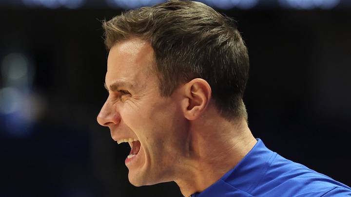 Feb 10, 2026; Pittsburgh, Pennsylvania, USA; Duke Blue Devils head coach Jon Scheyer reacts on the court against the Pittsburgh Panthers during the first half at Petersen Events Center. Mandatory Credit: Charles LeClaire-Imagn Images Feb 10, 2026; Pittsburgh, Pennsylvania, USA; Duke Blue Devils head coach Jon Scheyer reacts on the court against the Pittsburgh Panthers during the first half at Petersen Events Center. Mandatory Credit: Charles LeClaire-Imagn Images