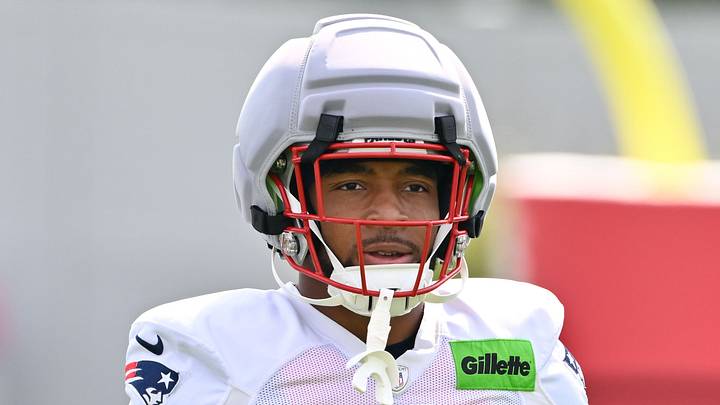 Jul 28, 2026; Foxborough, MA, USA; New England Patriots running back Treveyon Henderson (32) walks to practice for training camp at Gillette Stadium. Mandatory Credit: Eric Canha-Imagn Images Jul 28, 2026; Foxborough, MA, USA; New England Patriots running back Treveyon Henderson (32) walks to practice for training camp at Gillette Stadium. Mandatory Credit: Eric Canha-Imagn Images