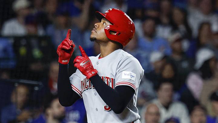 Cincinnati Reds third baseman Ke'bryan Hayes (3) crosses home plate