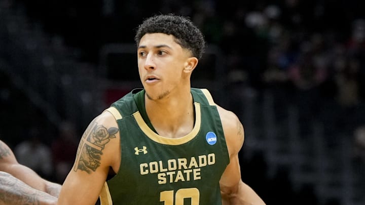 Mar 23, 2025; Seattle, WA, USA; Maryland Terrapins guard Selton Miguel (9) defends against Colorado State Rams guard Nique Clifford (10) in the first half at Climate Pledge Arena. Mandatory Credit: Stephen Brashear-Imagn Images Mar 23, 2025; Seattle, WA, USA; Maryland Terrapins guard Selton Miguel (9) defends against Colorado State Rams guard Nique Clifford (10) in the first half at Climate Pledge Arena. Mandatory Credit: Stephen Brashear-Imagn Images