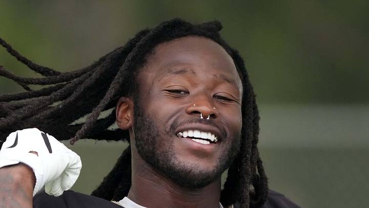 New Orleans Saints running back Alvin Kamara during a joint practice New Orleans Saints running back Alvin Kamara during a joint practice