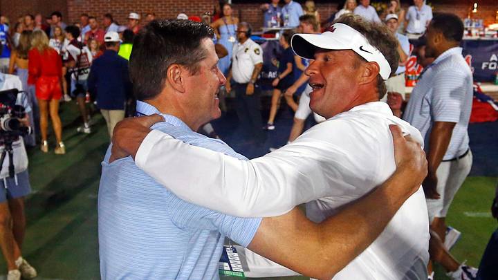 Lane Kiffin and Keith Carter. Mandatory Credit: Petre Thomas-Imagn Images Lane Kiffin and Keith Carter. Mandatory Credit: Petre Thomas-Imagn Images
