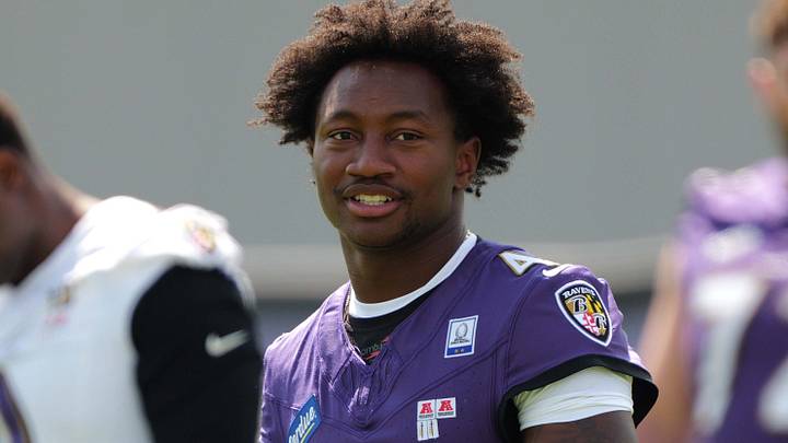 Jul 29, 2026; Ownings Mills, MD, USA; Baltimore Ravens wide receiver Zay Flowers (4) during practice at the Under Armour Performance Center. Mandatory Credit: Mitch Stringer-Imagn Images Jul 29, 2026; Ownings Mills, MD, USA; Baltimore Ravens wide receiver Zay Flowers (4) during practice at the Under Armour Performance Center. Mandatory Credit: Mitch Stringer-Imagn Images
