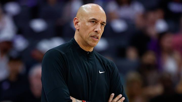 Mar 19, 2026; Sacramento, California, USA; Sacramento Kings head coach Doug Christie looks on during the third quarter against the Philadelphia 76ers at Golden 1 Center. Mandatory Credit: Sergio Estrada-Imagn Images
