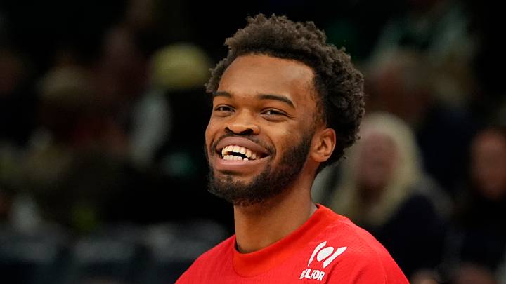 Oct 14, 2026; Minneapolis, Minnesota, USA;  Detroit Pistons guard Ebuka Okorie (23) prepares to play the Minnesota Timberwolves before the game at Target Center.  Mandatory Credit: Bruce Kluckhohn-Imagn Images