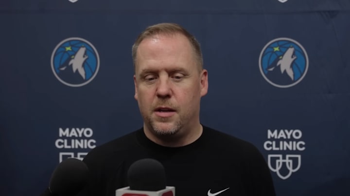 Timberwolves president of basketball operations Tim Connelly speaks to the media after the 2025 NBA draft.