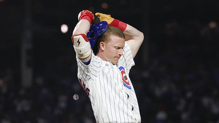 Jun 7, 2026; Chicago, Illinois, USA; Chicago Cubs center fielder Pete Crow-Armstrong (4) reacts during the ninth inning at Wrigley Field. Mandatory Credit: Kamil Krzaczynski-Imagn Images Jun 7, 2026; Chicago, Illinois, USA; Chicago Cubs center fielder Pete Crow-Armstrong (4) reacts during the ninth inning at Wrigley Field. Mandatory Credit: Kamil Krzaczynski-Imagn Images