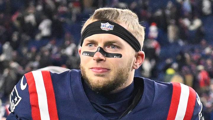 Jan 11, 2026; Foxborough, MA, USA; New England Patriots wide receiver Efton Chism III (86) jogs off the field after defeating the Los Angeles Chargers in an AFC Wild Card Round game at Gillette Stadium. Mandatory Credit: Eric Canha-Imagn Images Jan 11, 2026; Foxborough, MA, USA; New England Patriots wide receiver Efton Chism III (86) jogs off the field after defeating the Los Angeles Chargers in an AFC Wild Card Round game at Gillette Stadium. Mandatory Credit: Eric Canha-Imagn Images