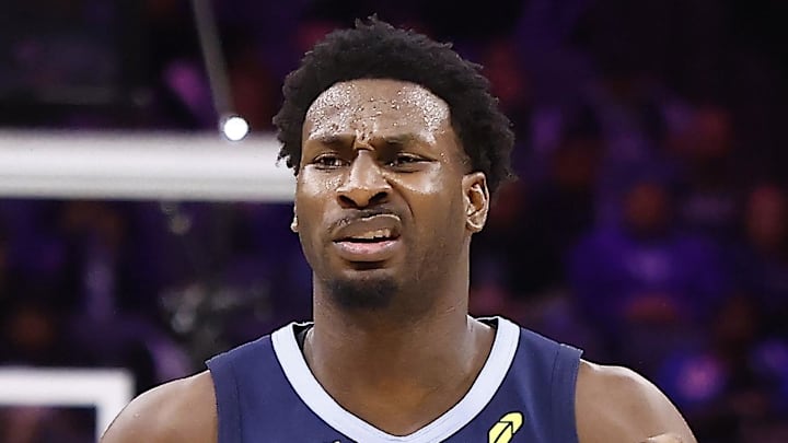 Memphis Grizzlies forward/center Jaren Jackson Jr. reacts after a play against the Sacramento Kings.
