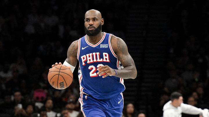 Philadelphia 76ers forward Lebron James (23) during the first half against the Brooklyn Nets at Barclays Center on Oct. 8, 2026.
