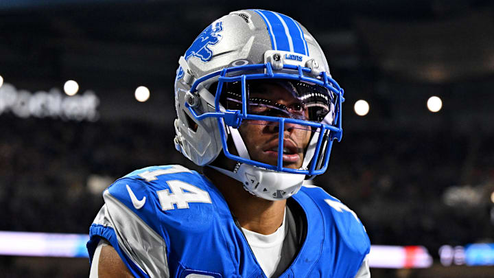 Detroit Lions wide receiver Amon-Ra St. Brown (14). Detroit Lions wide receiver Amon-Ra St. Brown (14).