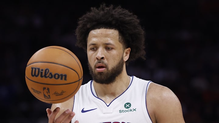 May 5, 2026; Detroit, Michigan, USA; Detroit Pistons guard Cade Cunningham (2) gets set to take a free throw in the second half against the Cleveland Cavaliers during game one of the second round of the 2026 NBA Playoffs at Little Caesars Arena. Mandatory Credit: Rick Osentoski-Imagn Images