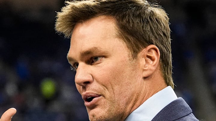 Tom Brady waves at Detroit Lions fans at Ford Field in Detroit on Sunday, November 2, 2025. Tom Brady waves at Detroit Lions fans at Ford Field in Detroit on Sunday, November 2, 2025.