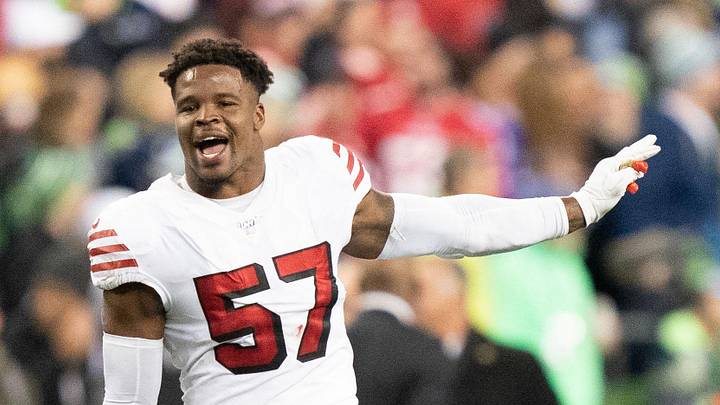 San Francisco 49ers linebacker Dre Greenlaw (57) San Francisco 49ers linebacker Dre Greenlaw (57)