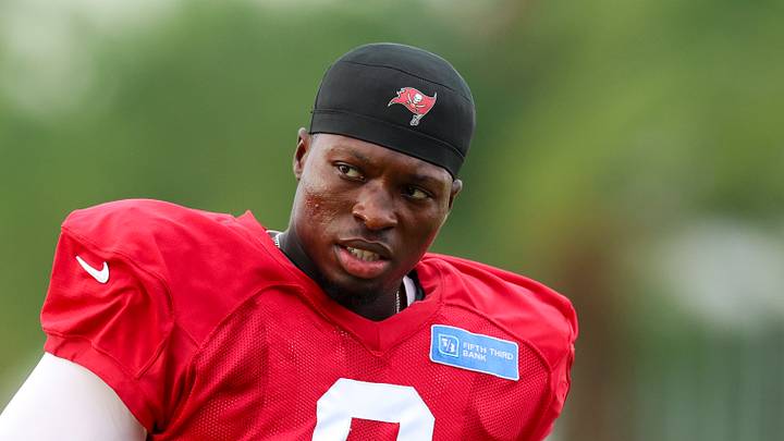 Tampa Bay Buccaneers linebacker Yaya Diaby (0) participates in training camp at AdventHealth Training Center. Tampa Bay Buccaneers linebacker Yaya Diaby (0) participates in training camp at AdventHealth Training Center.