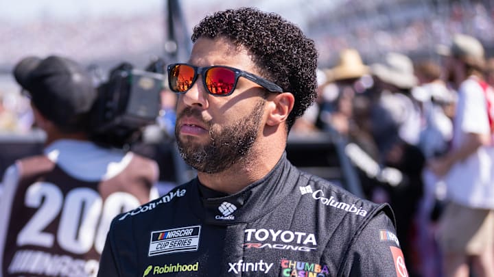 Mar 22, 2026; Darlington, South Carolina, USA; 23XI Racing Bubba Wallace (23) comes out for the Goodyear 400 at Darlington Raceway.