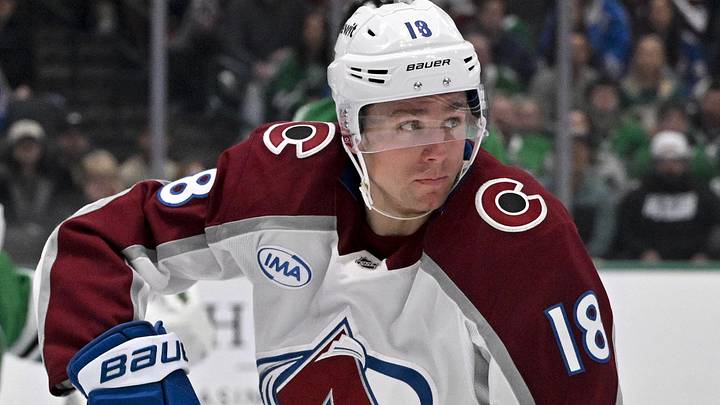Apr 4, 2026; Dallas, Texas, USA; Colorado Avalanche center Jack Drury (18) skates against the Dallas Stars during the game between the Stars and the Avalanche at American Airlines Center. Mandatory Credit: Jerome Miron-Imagn Images Apr 4, 2026; Dallas, Texas, USA; Colorado Avalanche center Jack Drury (18) skates against the Dallas Stars during the game between the Stars and the Avalanche at American Airlines Center. Mandatory Credit: Jerome Miron-Imagn Images
