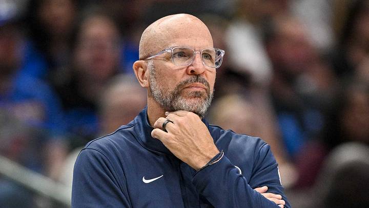 Mar 21, 2026; Dallas, Texas, USA; Dallas Mavericks head coach Jason Kidd looks on during the second quarter against the LA Clippers at the American Airlines Center. Mandatory Credit: Jerome Miron-Imagn Images