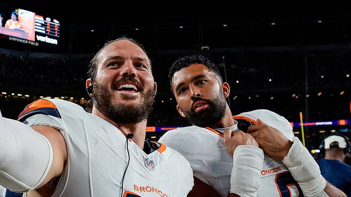 Denver Broncos linebacker Alex Singleton (49) and linebacker Justin Strnad