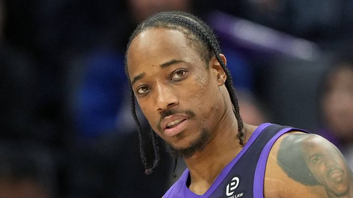 Apr 3, 2026; Sacramento, California, USA; Sacramento Kings guard DeMar DeRozan (10) during the third quarter against the New Orleans Pelicans at Golden 1 Center. Mandatory Credit: Darren Yamashita-Imagn Images