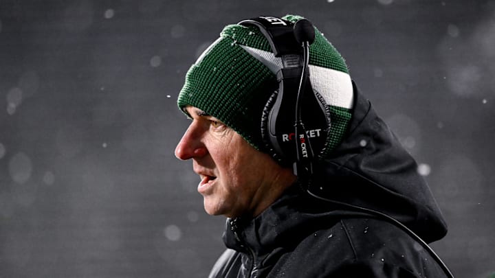 Michigan State's head coach Jonathan Smith looks on during the fourth quarter in the game against Rutgers on Saturday, Nov. 30, 2024, at Spartan Stadium in East Lansing. Michigan State's head coach Jonathan Smith looks on during the fourth quarter in the game against Rutgers on Saturday, Nov. 30, 2024, at Spartan Stadium in East Lansing.