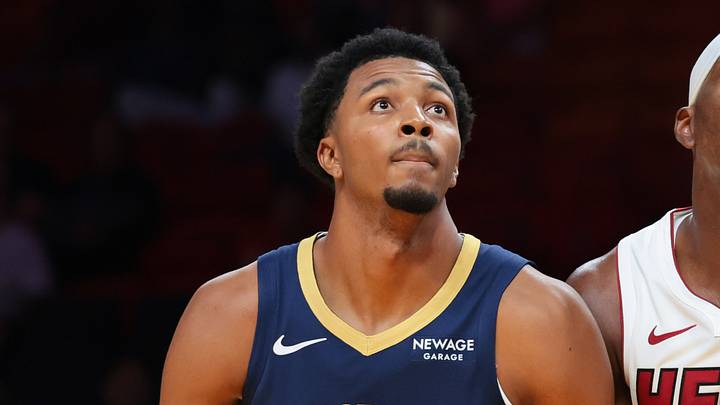 Oct 8, 2026; Miami, Florida, USA; New Orleans Pelicans forward Trey Murphy III (25) and center Yves Missi (21) defend against Miami Heat center Bam Adebayo (13) during the first quarter at Kaseya Center. Mandatory Credit: Sam Navarro-Imagn Images Oct 8, 2026; Miami, Florida, USA; New Orleans Pelicans forward Trey Murphy III (25) and center Yves Missi (21) defend against Miami Heat center Bam Adebayo (13) during the first quarter at Kaseya Center. Mandatory Credit: Sam Navarro-Imagn Images