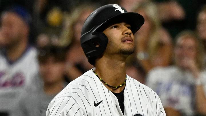 Aug 22, 2026; Chicago, Illinois, USA; Chicago White Sox right fielder Braden Montgomery (24) reacts after striking out during the ninth inning against the New York Mets at Rate Field. Mandatory Credit: Matt Marton-Imagn Images Aug 22, 2026; Chicago, Illinois, USA; Chicago White Sox right fielder Braden Montgomery (24) reacts after striking out during the ninth inning against the New York Mets at Rate Field. Mandatory Credit: Matt Marton-Imagn Images