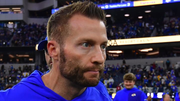 Los Angeles Rams head coach Sean McVay. Mandatory Credit: Gary A. Vasquez-Imagn Images
