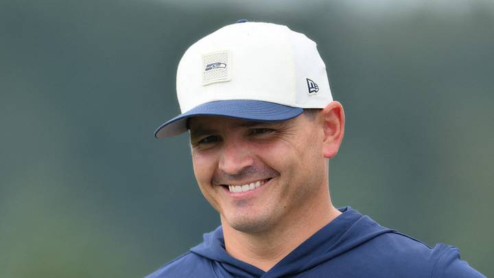 Seattle Seahawks head coach Mike Macdonald during training camp