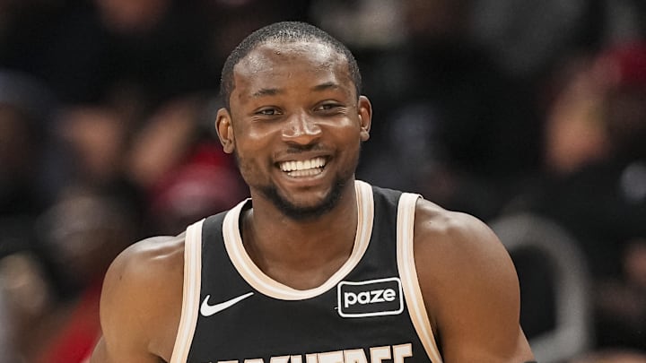 Feb 26, 2026; Atlanta, Georgia, USA; Atlanta Hawks forward Jonathan Kuminga (0) reacts after making a three point shot against the Washington Wizards during the first half at State Farm Arena. Mandatory Credit: Dale Zanine-Imagn Images Feb 26, 2026; Atlanta, Georgia, USA; Atlanta Hawks forward Jonathan Kuminga (0) reacts after making a three point shot against the Washington Wizards during the first half at State Farm Arena. Mandatory Credit: Dale Zanine-Imagn Images