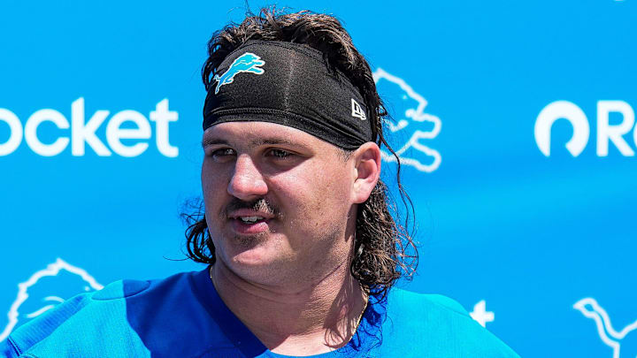 Detroit Lions offensive lineman Tate Ratledge (69). Detroit Lions offensive lineman Tate Ratledge (69).