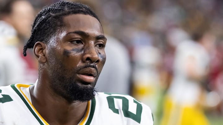 Green Bay Packers cornerback Nate Hobbs (21) against the Arizona Cardinals. Green Bay Packers cornerback Nate Hobbs (21) against the Arizona Cardinals.