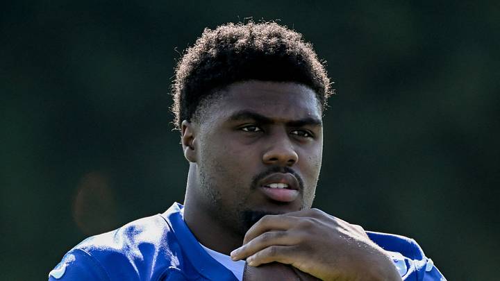 Indianapolis Colts linebacker CJ Allen participates in a drill Indianapolis Colts linebacker CJ Allen participates in a drill