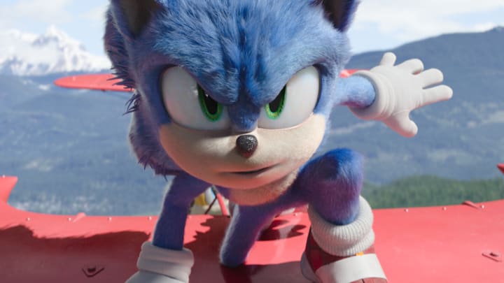 Sonic (Ben Schwartz) in SONIC THE HEDGEHOG 2 from Paramount Pictures and Sega. Photo Credit: Courtesy Paramount Pictures and Sega of America.