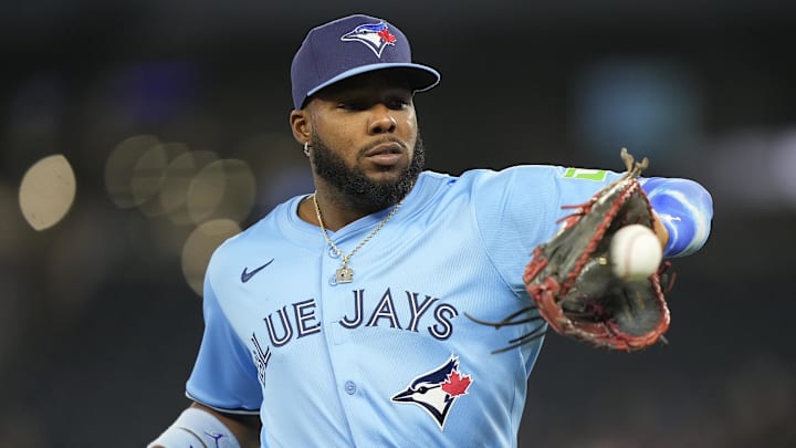 Toronto Blue Jays first baseman Vladimir Guerrero (27) against the Baltimore Orioles at Rogers Centre. 
