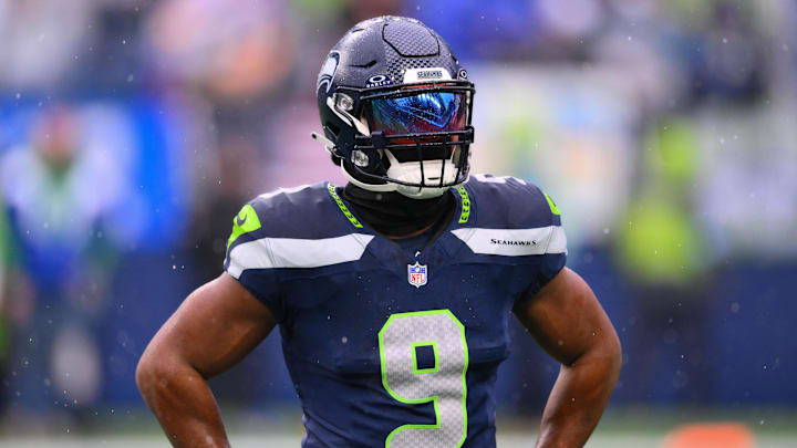 Dec 22, 2024; Seattle, Washington, USA; Seattle Seahawks running back Kenneth Walker III (9) during warmups before the game against the Minnesota Vikings at Lumen Field. Mandatory Credit: Steven Bisig-Imagn Images Dec 22, 2024; Seattle, Washington, USA; Seattle Seahawks running back Kenneth Walker III (9) during warmups before the game against the Minnesota Vikings at Lumen Field. Mandatory Credit: Steven Bisig-Imagn Images
