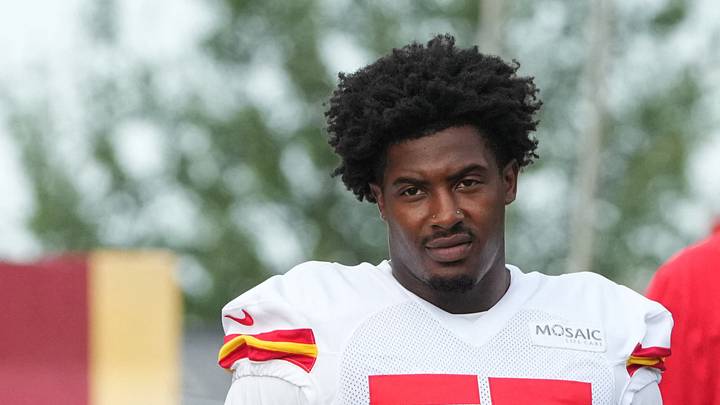 Jul 22, 2025; St. Joseph, MO, USA; Kansas City Chiefs defensive tackle Omarr Norman-Lott (55) walks down the hill to the practice fields during training camp at Missouri Western State University. Mandatory Credit: Denny Medley-Imagn Images Jul 22, 2025; St. Joseph, MO, USA; Kansas City Chiefs defensive tackle Omarr Norman-Lott (55) walks down the hill to the practice fields during training camp at Missouri Western State University. Mandatory Credit: Denny Medley-Imagn Images