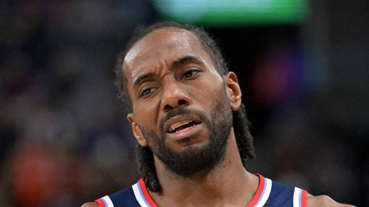 Los Angeles Clippers forward Kawhi Leonard reacts after a missed basket in the second half against the Oklahoma City Thunder. Los Angeles Clippers forward Kawhi Leonard reacts after a missed basket in the second half against the Oklahoma City Thunder.