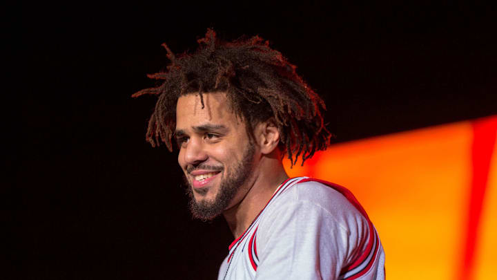 J. Cole performs live during the Lollapalooza Music Festival