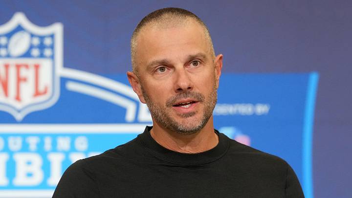 Las Vegas Raiders general manager John Spytek speaks at the NFL Scouting Combine. Las Vegas Raiders general manager John Spytek speaks at the NFL Scouting Combine.