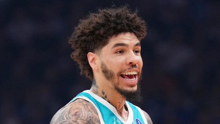 Mar 8, 2026; Phoenix, Arizona, USA; Charlotte Hornets guard LaMelo Ball (1): Joe Camporeale-Imagn Images