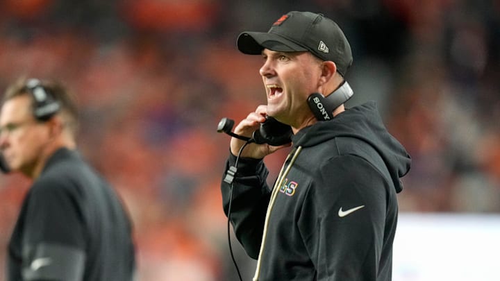 Cincinnati Bengals head coach Zac Taylor shouts to a referee in the second quarter of the NFL Week 4 Monday Night Football game between the Denver Broncos and the Cincinnati Bengals at Empower Field at Mile High in Denver on Monday, Sept. 29, 2025. Cincinnati Bengals head coach Zac Taylor shouts to a referee in the second quarter of the NFL Week 4 Monday Night Football game between the Denver Broncos and the Cincinnati Bengals at Empower Field at Mile High in Denver on Monday, Sept. 29, 2025.