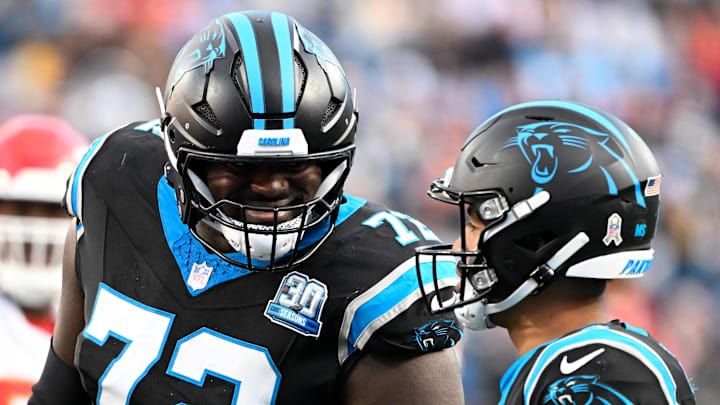 Taylor Moton and Bryce Young