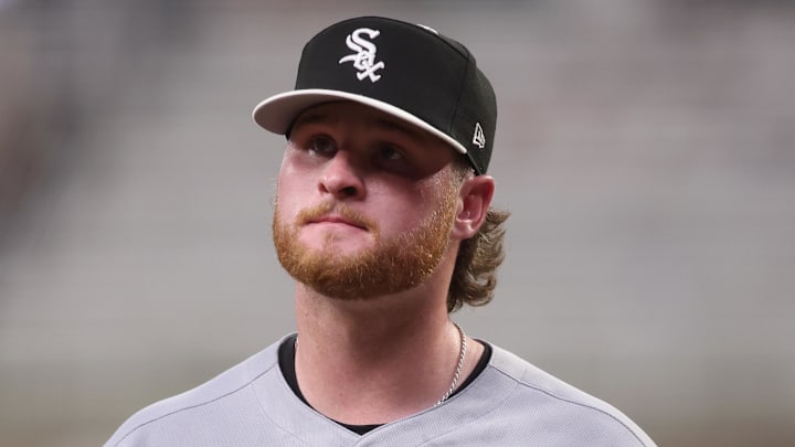 Jul 15, 2025; Cumberland, Georgia, USA; American League pitcher Shane Smith (64) of the Chicago White Sox reacts in the eighth inning during the 2025 MLB All Star Game at Truist Park. Mandatory Credit: Brett Davis-Imagn Images Jul 15, 2025; Cumberland, Georgia, USA; American League pitcher Shane Smith (64) of the Chicago White Sox reacts in the eighth inning during the 2025 MLB All Star Game at Truist Park. Mandatory Credit: Brett Davis-Imagn Images