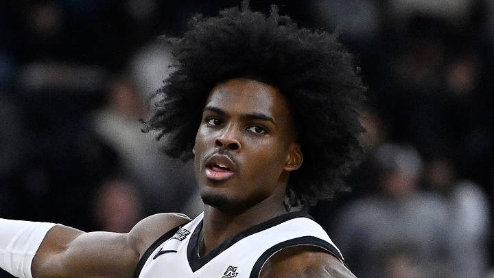 Feb 4, 2026; Providence, Rhode Island, USA; Providence Friars guard Jaylin Sellers (2) reacts against the Butler Bulldogs during the first half at Amica Mutual Pavilion. Mandatory Credit: Eric Canha-Imagn Images Feb 4, 2026; Providence, Rhode Island, USA; Providence Friars guard Jaylin Sellers (2) reacts against the Butler Bulldogs during the first half at Amica Mutual Pavilion. Mandatory Credit: Eric Canha-Imagn Images
