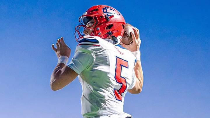 Central Catholic quarterback Caden Smith has become of the fastest rising high school quarterbacks in New England. Central Catholic quarterback Caden Smith has become of the fastest rising high school quarterbacks in New England.