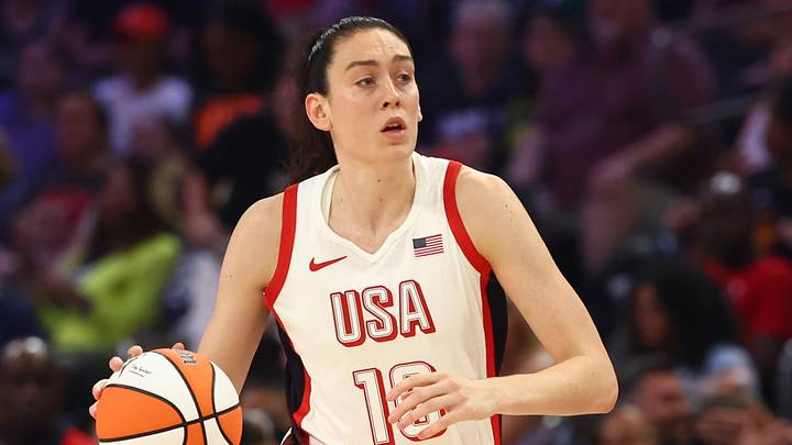 Jul 20, 2024; Phoenix, AZ, USA; USA Women's National Team forward Breanna Stewart (10) during the WNBA All Star game at Footprint Center. Mandatory Credit: Mark J. Rebilas-USA TODAY Sports Jul 20, 2024; Phoenix, AZ, USA; USA Women's National Team forward Breanna Stewart (10) during the WNBA All Star game at Footprint Center. Mandatory Credit: Mark J. Rebilas-USA TODAY Sports